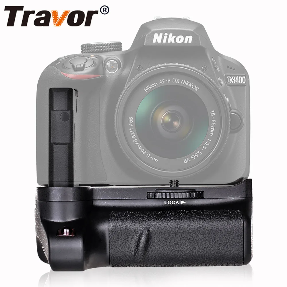Travor вертикальный батарейный блок для камеры Nikon D3400 DSLR + 2 шт. фотоэлемента