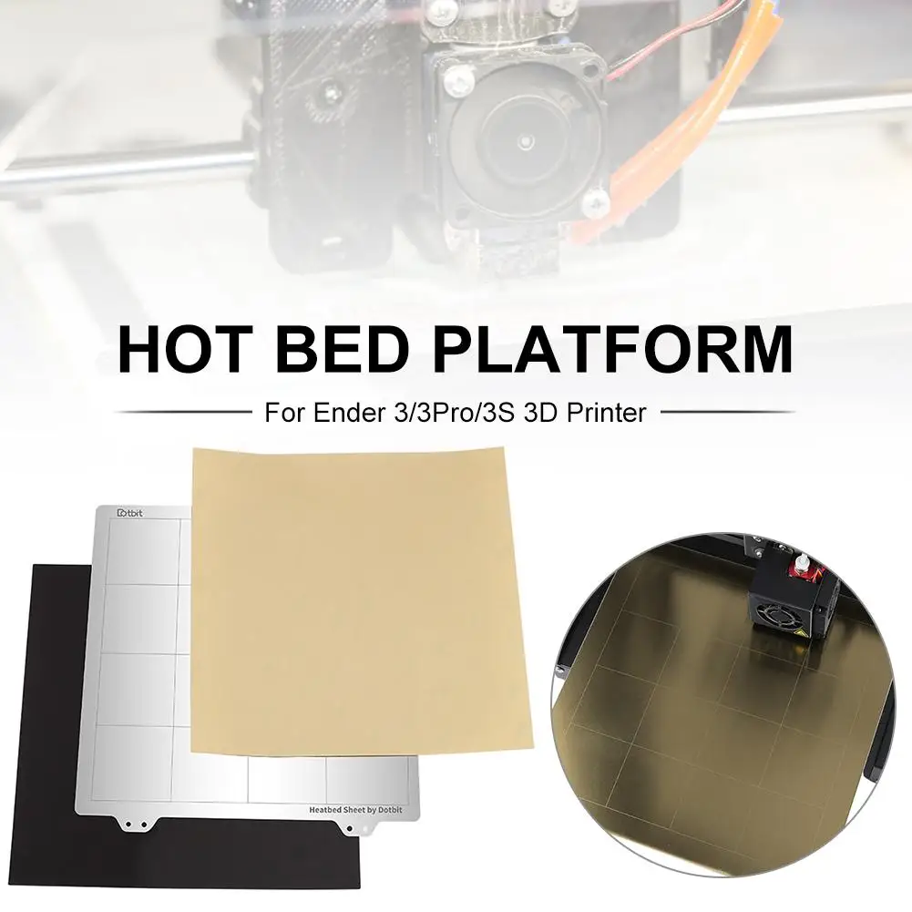 

Hot Bed Platform Steel Plate Magnetic Sticker B Side PEI for Creality Ender 3 Ender 3 Pro 3D Printers