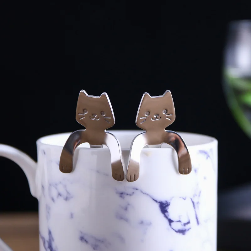 خلق نمط المنزل المطبخ Coffeeware الفولاذ المقاوم للصدأ لطيف القط شكل القهوة الشاي حلويات ملاعق السلس اثارة ملعقة الشنق 1 قطعة خلق نمط المنزل المطبخ Coffeeware الفولاذ المقاوم للصدأ لطيف القط شكل القهوة الشاي حلويات ملاعق السلس اثارة ملعقة الشنق 1 قطعة