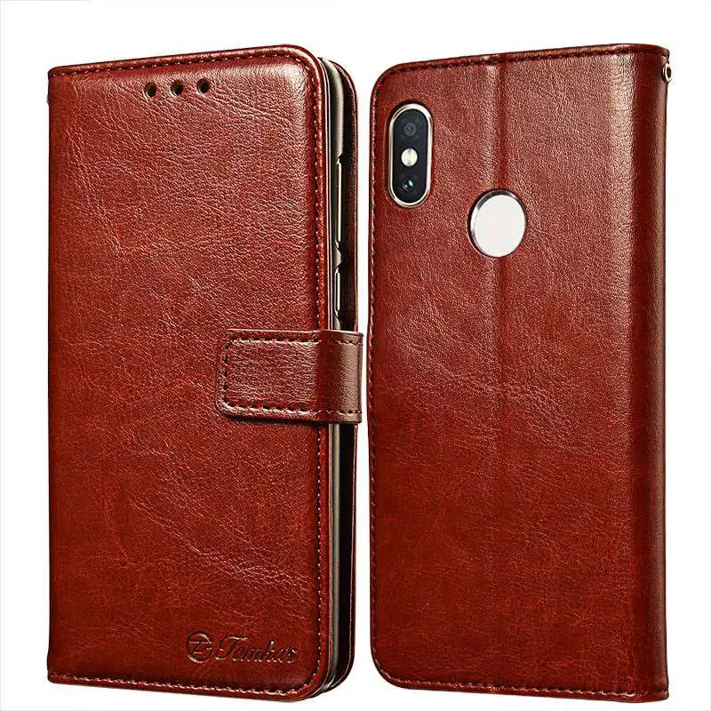TOMKAS Wallet Leather Cases For Xiaomi 6X Case PU Retro Commerce Case With Card Pocket For Xiaomi A2 Back Cover Coque