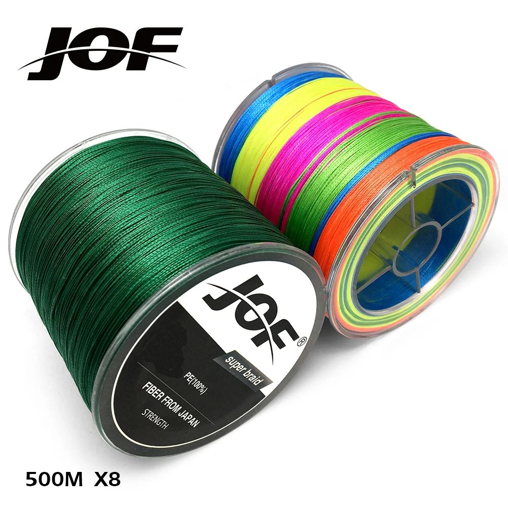 NEW 8STRANDS 500M JOF Brand Super Strong Japan Multifilament PE 8 Braided Fishing Line 12-70LB fucile NEW 8STRANDS 500M JOF Brand Super Strong Japan Multifilament PE 8 Braided Fishing Line 12-70LB fucile