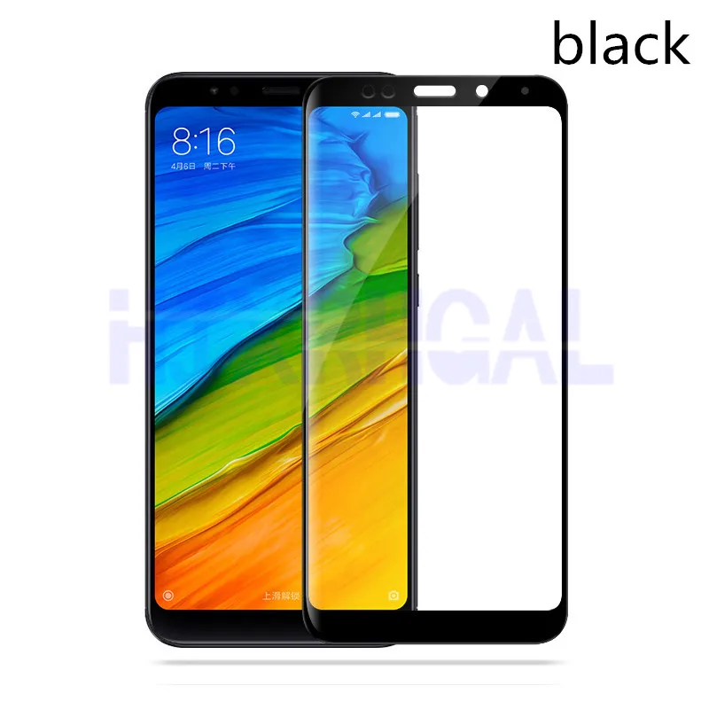 black Закаленное стекло для Xiaomi Redmi 5 Redmi 5 Plus 9H полное покрытие Защита экрана для Redmi5 Redmi5plus Защитное стекло для телефона - Цвет: black
