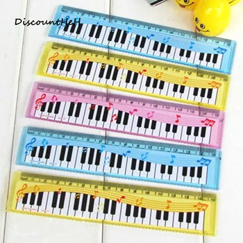 

2pcs/set color random Funny 15cm Cartoon Piano Musical Note Ruler bookmarks School Student Ruler gift ruler