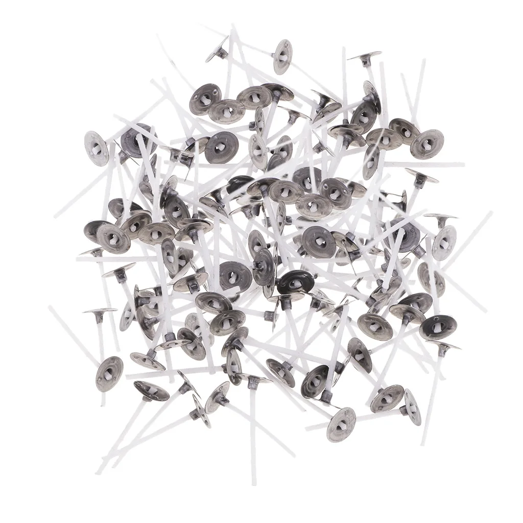 200x Pre-waxed Cotton Candle Wicks and 10x Plastic Clear Round Shaped Tealight Cup Empty Mould, Candle Making Material Kit