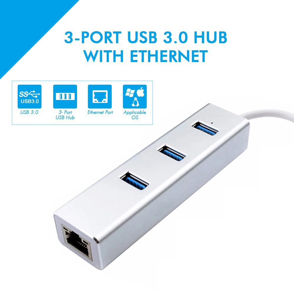 Aluminum Type c USB 3 0 HUB to Ethernet Network Adapter 1000 Mbps RJ45 usb c 2