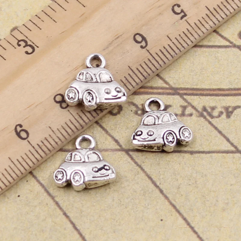 15 шт./лот Подвески Beatles Car 12x12 мм античные серебряные цветные для изготовления