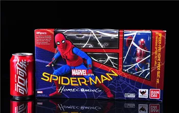 

Marvel SpiderMan Home Made Suit Deluxe Edition with Building 15cm BJD Spider man Super Hero Figure Model Toys for Children