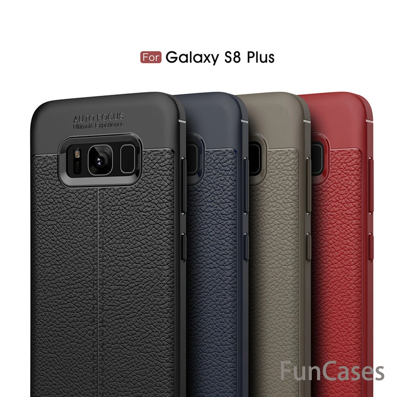 Leather Grained Luxury TPU Shockproof Back Cover Case For Samsung Galaxy S8 Plus 6.2 inches amsung deloque Galasy Accessories