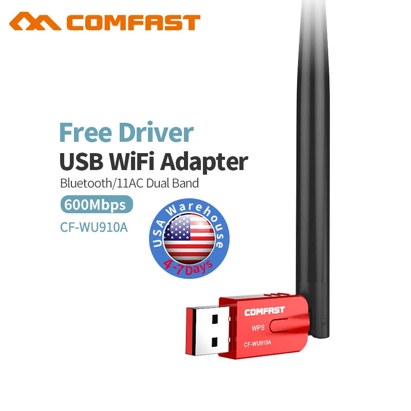 

600Mbps Wireless Network Card bluetooth 2.1/4.2 USB WiFi Adapter 5.8G 2.4G Wi-Fi Receiver AP 5dBi Antenna for PC Windows 7 8 XP