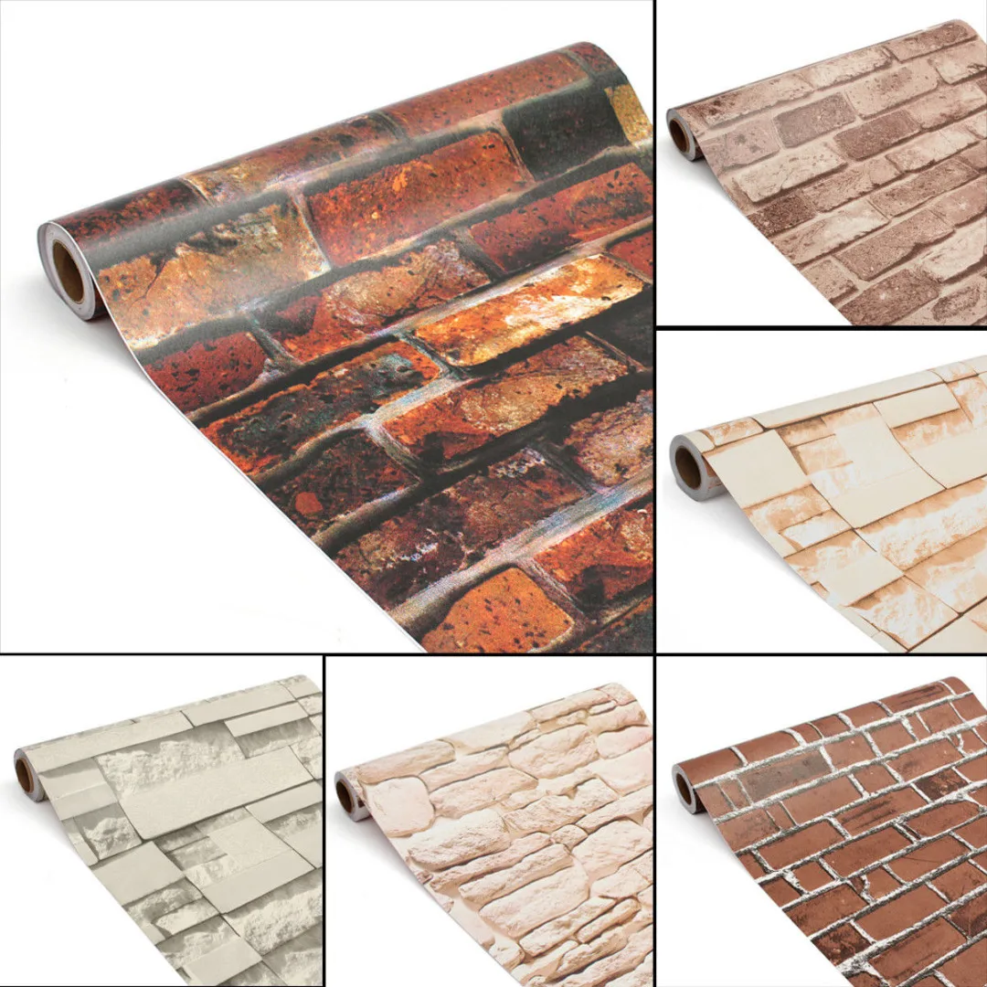 comprar JX LCLYL 45 cm * 10 m Modern 3D Teste Padrão do Tijolo Auto adesivo Decoração Da Parede de Papel À Prova D Água