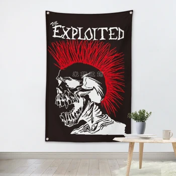 

THE EXPLOITED Heavy Metal Music Rock Band Cloth Flag Banners Tapestry Bar Billiards Hall Studio Music Theme Wall Hanging Decor