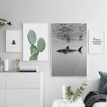 

Ins Style Nordic Wall Pictures for Living Room Canvas Painting Garden Decoration Cactus Green Fresh Art Posters and Prints