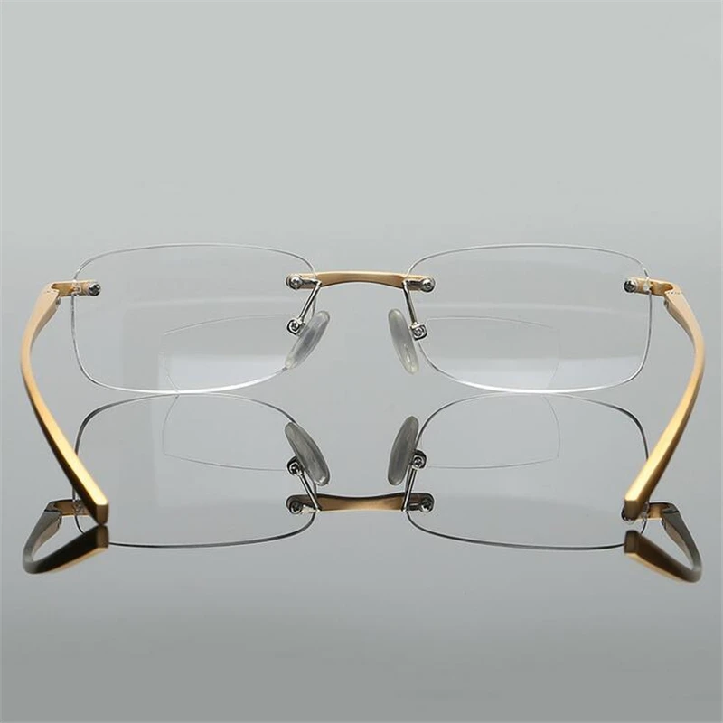 Алюминиевый магний очки для чтения мужские многофокальные очки женские близкие дальние очки без оправы Лупа