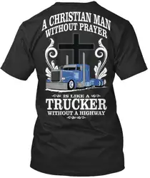 Футболка с надписью «Trucker Christian Man Prayer Premium»