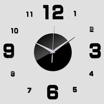 

2019 special offer top new decor europe clock mirror wall stickers acrylic quartz modern design diy watch sticker clocks