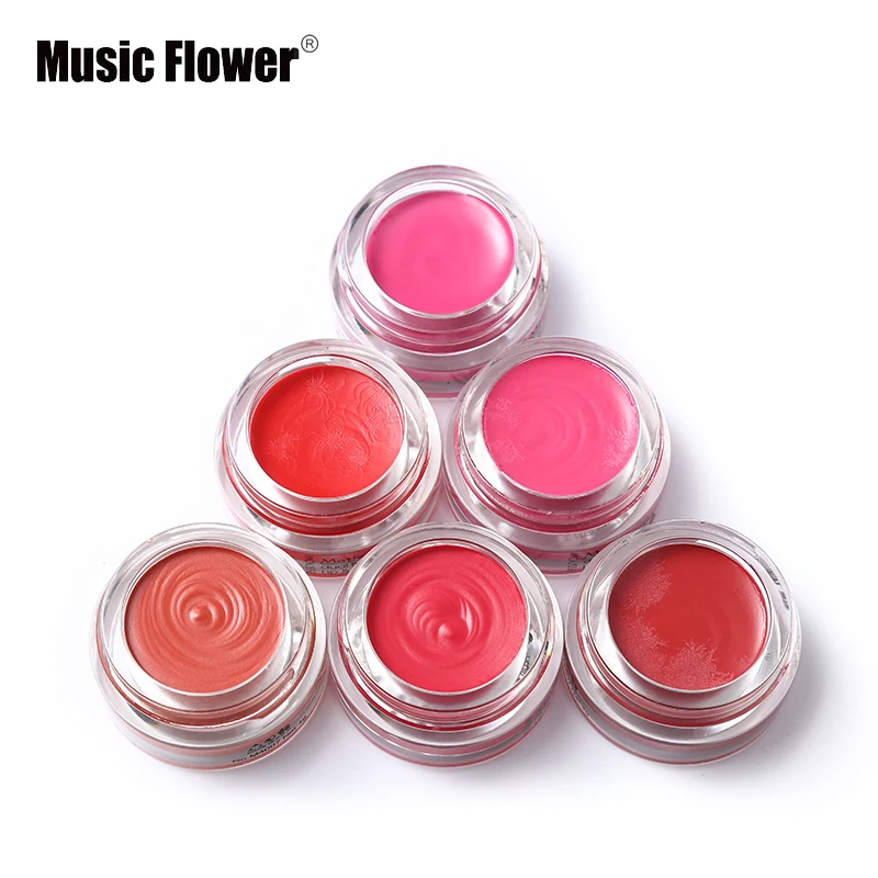 

Music Flower brand New Cosmetics 6 Colors Daul Founction Lip & blush Makeup Set Nutritious Lip Gloss Moisturizer Rouge Lipstick