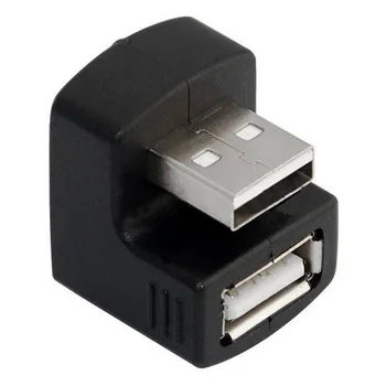 

CY Black color New Right Angled USB 2.0 Adapter A Male to Female Extension 90 180 Degree