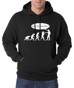 

Caveman Evolution Hip Hop Men Hoodies Stop Following Me funny hooded men 2019 autumn winter new fleece men sweatshirts S-2XL