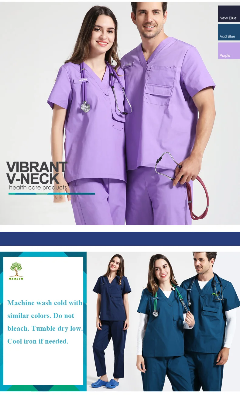 Плюс размер форма медсестры для женщин и мужчин скраб униформа медсестры медицинские рабочие наборы V шеи стильный стоматолог Рабочая одежда