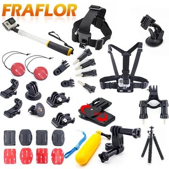 

For Go pro hero 6 5 4 3 Xiaomi yi mijia 4k Accessories Kit Mount Tripod Clip Self Stick for SJCAM SJ4000 Gopro Action Camera Set