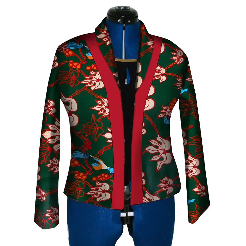 Новая африканская восковая штамповка пальто Дашики женский Блейзер Плюс Размер 6xl Африканский стиль Одежда для женщин повседневный укороченный топ пальто WY3794