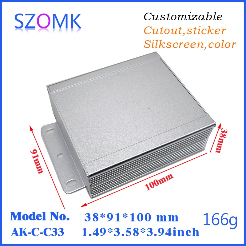 

10 Pcs aluminium electronic distribution boxes 38*91*100mm aluminum extrusion enclosure case szomk amplifier aluminum box