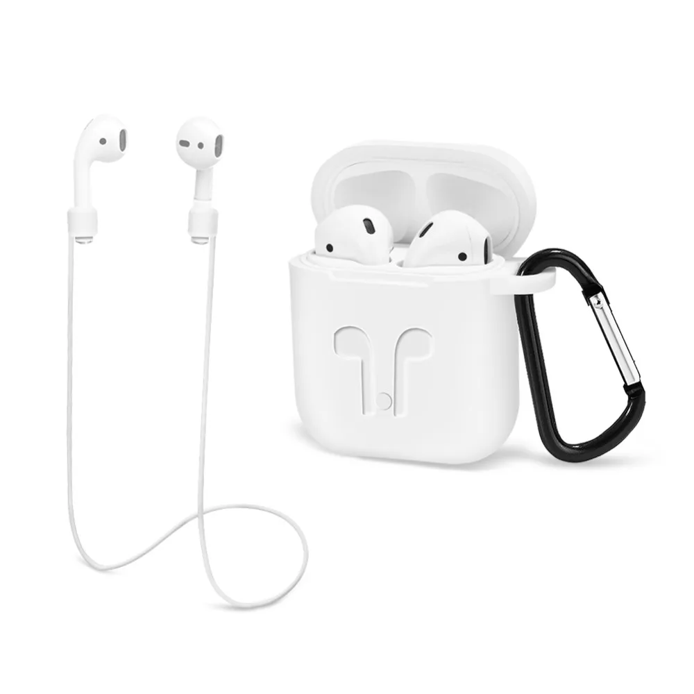 

Airpods Case Gim Airpods Headphones/Silicone Skin Case with Headphones Sport Anti Lost Rope Strap for Airpods Accessories, White
