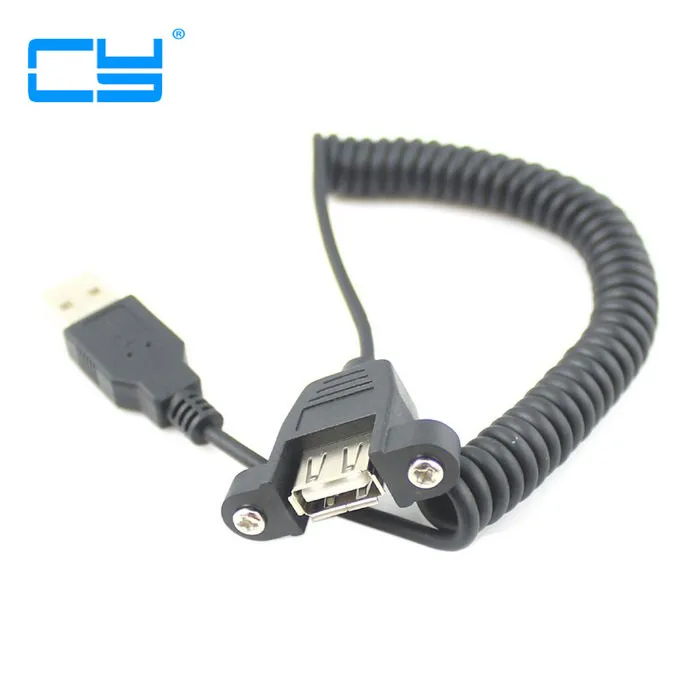 120 см/4ft USB 2.0 мужчин и женщин расширение стрейч кабель с Панель Гора Отверстие 100 шт./лот бесплатная DHL EMS