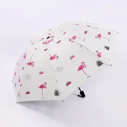 Новый шаблон свежие Мори Фламинго оленей слишком зонтик три разрушения обороны ультрафиолетовых лучей черный резиновый Зонт JJ-YS55
