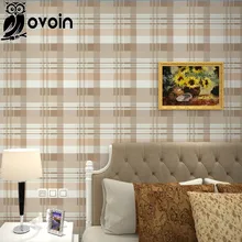 Modern Plain Scottish Plaid Wallpaper Brown Blue Red Tartan Design Stripe Wall Paper Roll Kids Boy