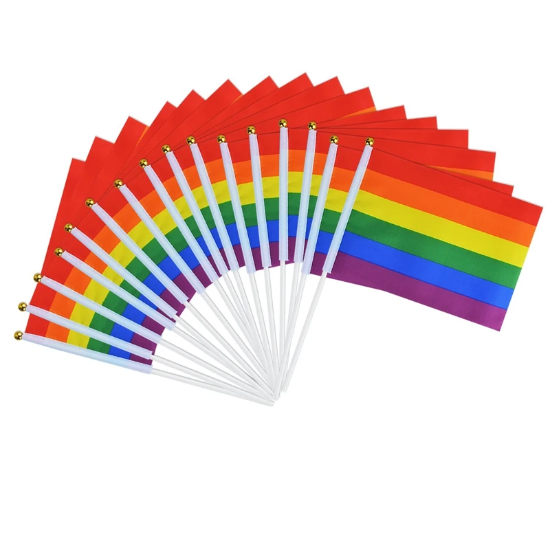 16 штук Радужный Флаг Гей Прайд флаги лесбиянок мир Футболка мужская ЛГБТ флаг баннер фестиваль Карнавал