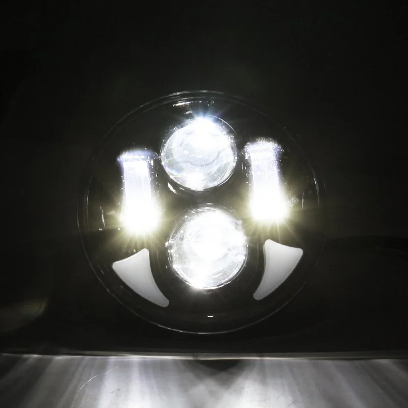  Motorcycle 5-34 5.75 Round LED Projection Daymaker Headlight DRL for Harley Davidson Headlamp  (6)