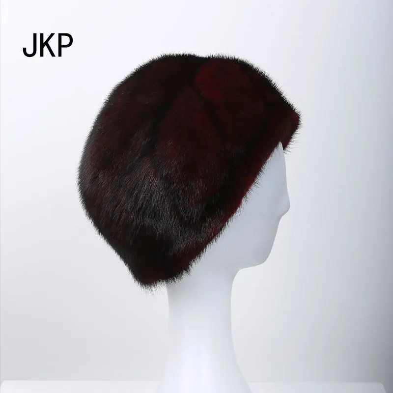 JKP 2018 Горячая новинка норковая меховая шапка русская зимняя для женщин со