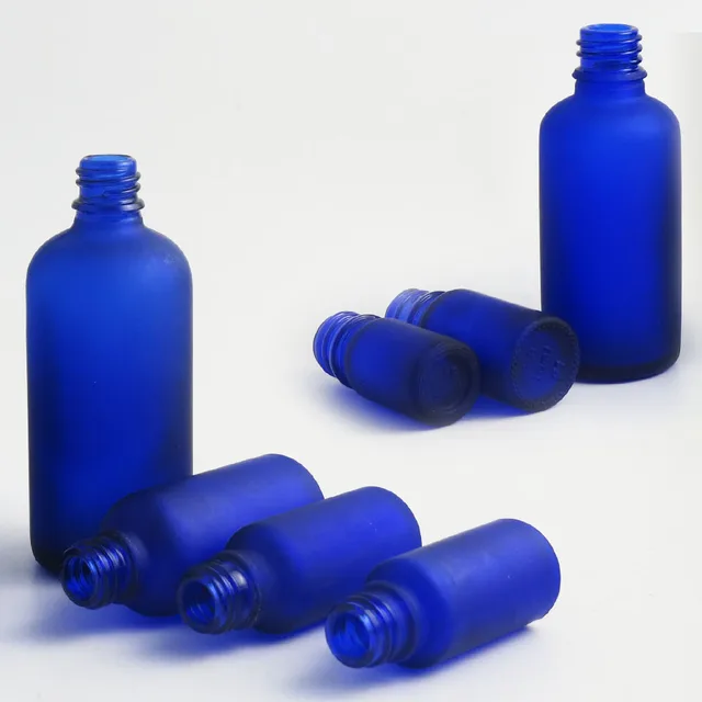 Botella de cristal esmerilado con pulverizador transparente, botella redonda de cristal esmerilado azul de Boston, con rociador, 5, 10, 15, 20, 30, 50, 100 ml, 10 Uds. Botella de cristal esmerilado con pulverizador transparente, botella redonda de cristal esmerilado azul de Boston, con rociador, 5, 10, 15, 20, 30, 50, 100 ml, 10 Uds.