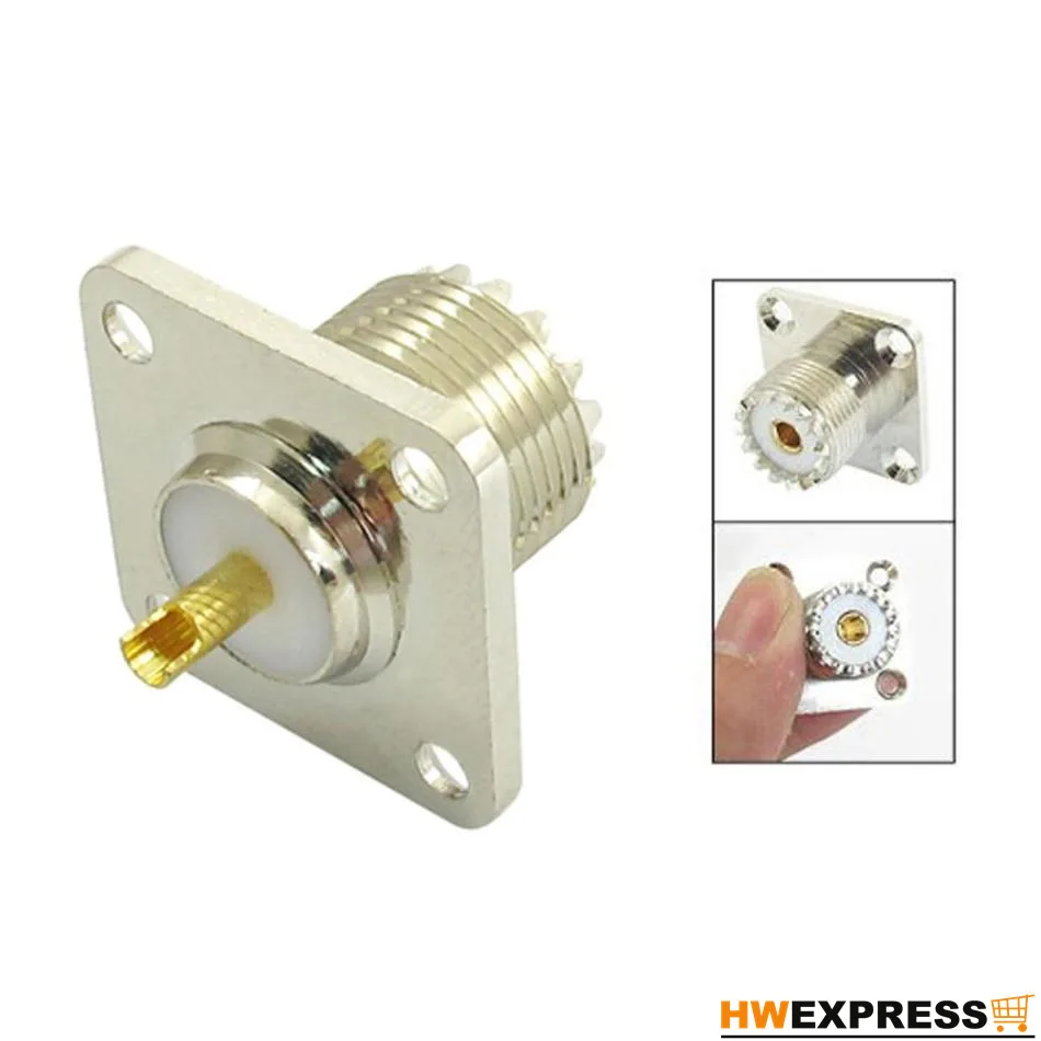 

HWEXPRESS Hot SO-239 Female Jack Square Shape Solder Cup Coax Connector For Radio