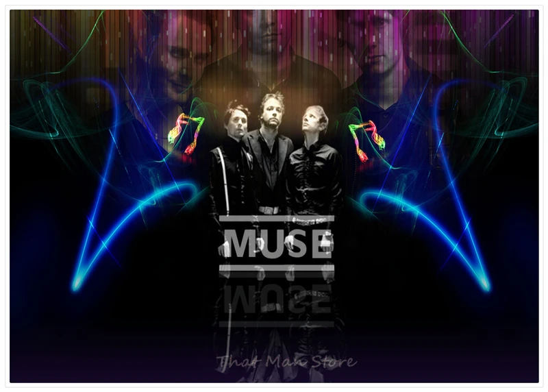 Muse Music Art Ретро Рок музыка ностальгия белая крафт-бумага декоративная живопись плакаты Наклейка на стену 42*30 см - Цвет: Цвет: желтый