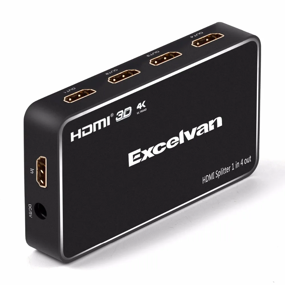 Excelvan HDMI Разделение тер 4 K видео Full HD 1080 p HDMI 1,4 коммутатор 1X4 усилитель раздельный Дисплей для DVD PS4 Xbox проектор