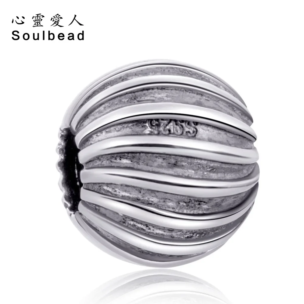 Бусины Soulbead в европейском стиле бусины форме полосатых шариков из стерлингового