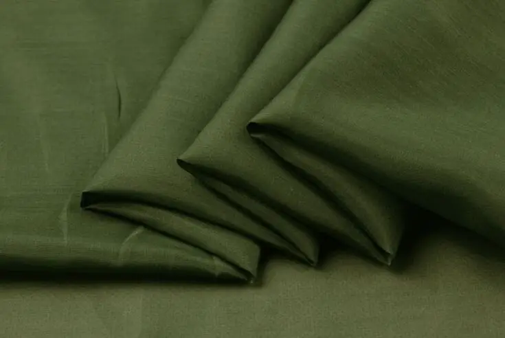

Howmay silk fabric cotton blend 9m/m 55" 140cm 50% silk 50% cotton olive 109# for lining or women's dress scarf hijab