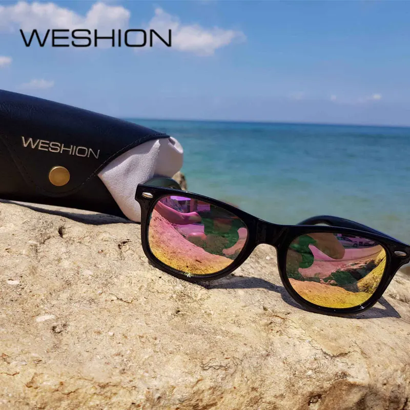 

WESHION Small Vintage Sunglasses Men Polarized Classic Pink Brand Retro Sun Glasses Women 2018 Shades UV400 Lentes De Sol Hombre