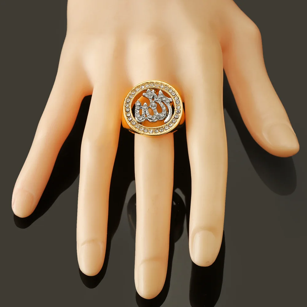 Allah Jewelry мусульманские кольца для мужчин Роскошные фианиты Золотой Цвет Новые