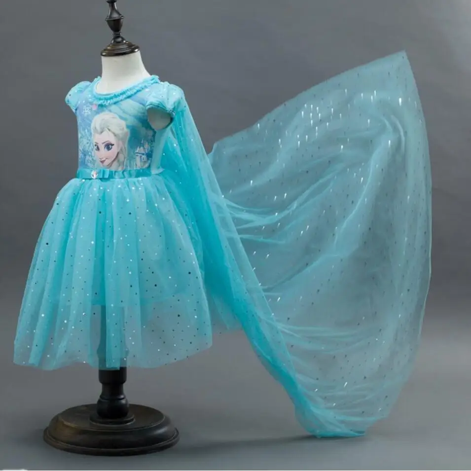 Платье для маленьких девочек, детские платья с накидкой, одежда для дня рождения для детей 2, 3, 4, 5, 6, 7, 8, 9, 10 лет, праздничная вечерняя одежда для девочек