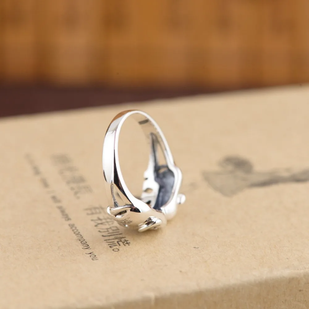 V. YA милые кольца со слонами 925 пробы серебро Винтажный стиль S925 твердое серебряное кольцо на палец Модные женские ювелирные изделия размер США