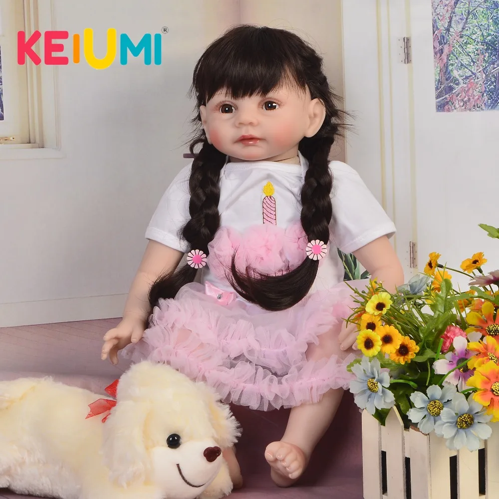 

KEIUMI Collection 22'' Soft Silicone Vinyl Reborn Baby Doll Girl 55 cm Real Like Reborn Doll Toys For Children Birthday Gifts