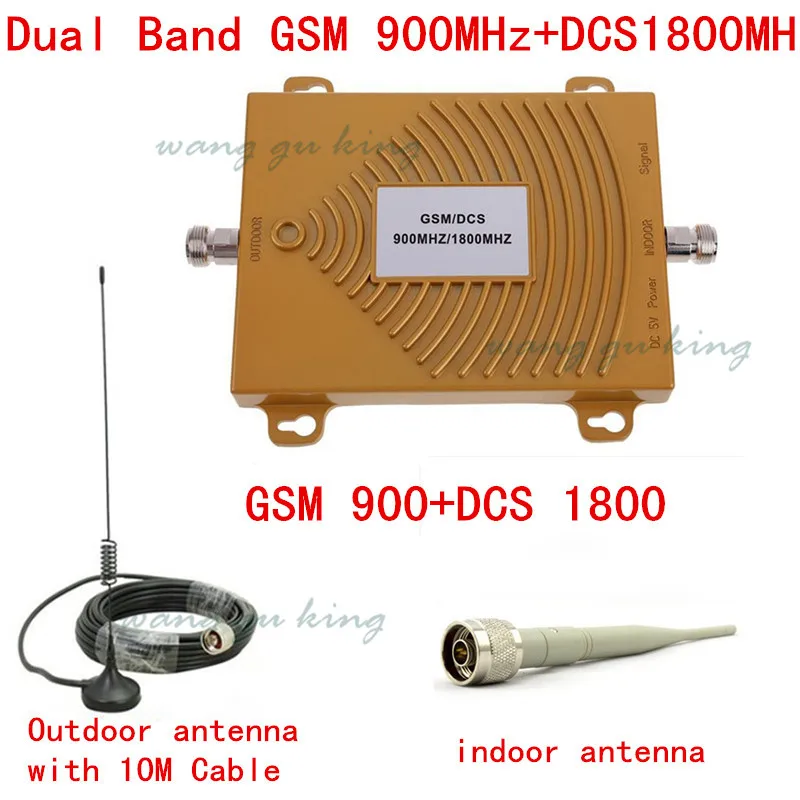 

Hot ! Mobile Phone Dual Band GSM DCS Signal Booster Cell Phone GSM 900MHZ DCS 1800MHZ Signal Repeater amplifier Cable + Antenna