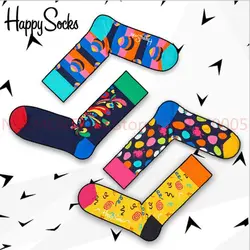 100 пар Happy Socks шведский народная Стиль Для мужчин Для женщин эксклюзивные носки хлопковые носки с индивидуальным дизайном Meias унисекс носки