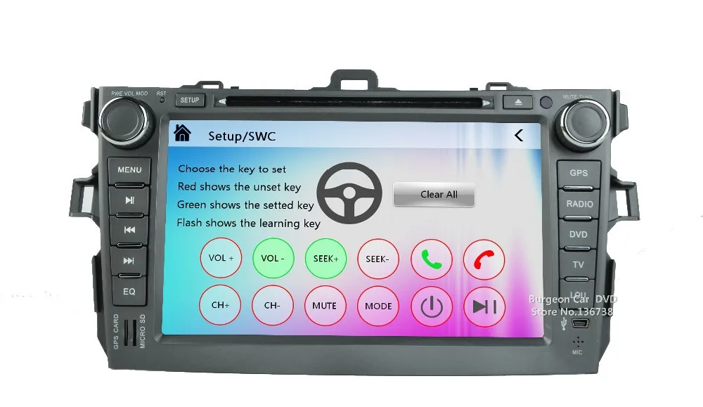 Excellent Car DVD Player for Toyota Corolla 2007-2011 Touch Screen Bluetooth USB SD iPhone 3G WiFi GPS Navigation Radio Central Multimidia 40