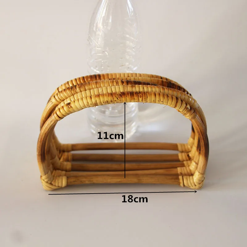 Четыре шт = две пары модная тростниковая плетеная Сумка из ротанга ручка мешок части DIY аксессуары ротанговая соломенная ручная работа трость женская сумка-кошелек рамка