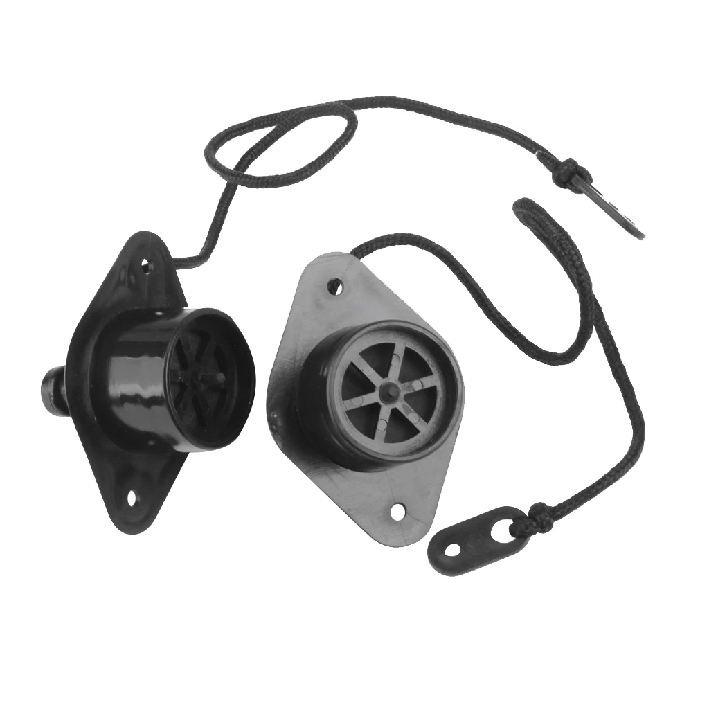 MagiDeal New High Quality 2x Black Marine PVC Scupper Drain Valve Cap Replacement for Inflatable Boat 