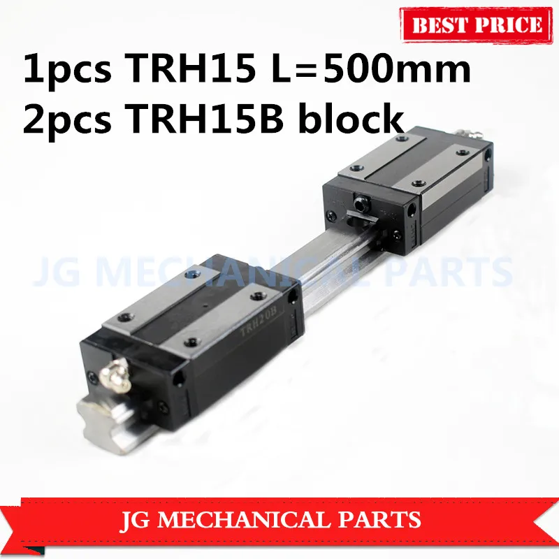 15mm width linear guide rail TRH15 500mm length+2pcs TRH15B carriages Slider Block Square block for CNC parts 15mm width linear guide rail TRH15 500mm length+2pcs TRH15B carriages Slider Block Square block for CNC parts